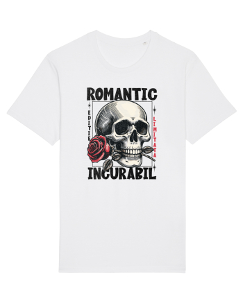 Romantic incurabil - Schelet craniu cu trandafir in gura White