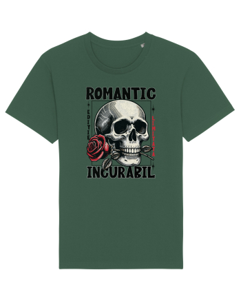 Romantic incurabil - Schelet craniu cu trandafir in gura Bottle Green
