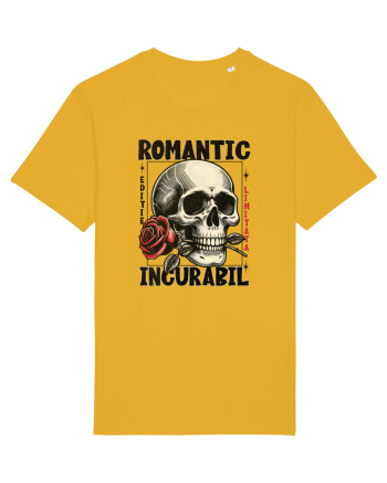 Romantic incurabil - Schelet craniu cu trandafir in gura Spectra Yellow