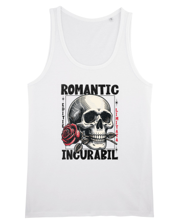Romantic incurabil - Schelet craniu cu trandafir in gura White