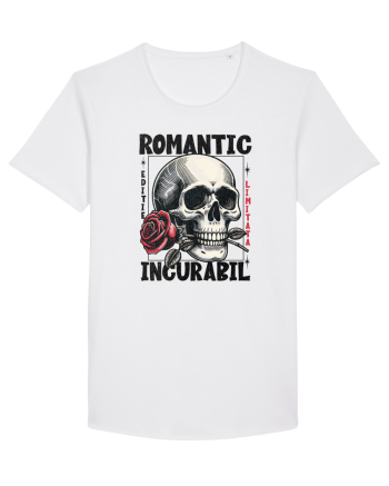 Romantic incurabil - Schelet craniu cu trandafir in gura White