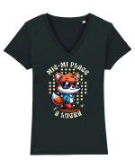 Mie-mi place a lucra - pentru cei care muncesc non stop Tricou mânecă scurtă guler V Damă Evoker