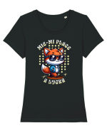 Mie-mi place a lucra - pentru cei care muncesc non stop Tricou mânecă scurtă guler larg fitted Damă Expresser