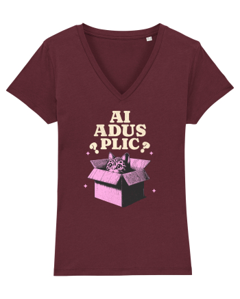 Pisica simpatica - ai adus plic? Burgundy