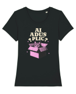 Pisica simpatica - ai adus plic? Tricou mânecă scurtă guler larg fitted Damă Expresser