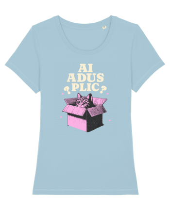Pisica simpatica - ai adus plic? Sky Blue