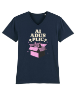 Pisica simpatica - ai adus plic? Tricou mânecă scurtă guler V Bărbat Presenter