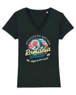 Descopera natura - Romania Brasov, magie si aer curat Tricou mânecă scurtă guler V Damă Evoker