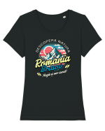 Descopera natura - Romania Brasov, magie si aer curat Tricou mânecă scurtă guler larg fitted Damă Expresser