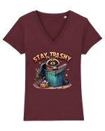Stay Trashy Tricou mânecă scurtă guler V Damă Evoker