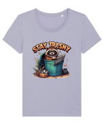 Stay Trashy Tricou mânecă scurtă guler larg fitted Damă Expresser