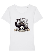 Sweet But Will Throw Hands Tricou mânecă scurtă guler larg fitted Damă Expresser