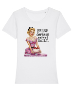 pentru soție cu atitudine - Fresh sarcasm delivered daily Tricou mânecă scurtă guler larg fitted Damă Expresser