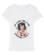 pentru soție cu atitudine - My alone time is for everyones safety Tricou mânecă scurtă guler V Damă Evoker