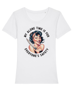 pentru soție cu atitudine - My alone time is for everyones safety Tricou mânecă scurtă guler larg fitted Damă Expresser