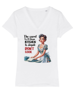 pentru soție cu atitudine - The secret to a clean kitchen Tricou mânecă scurtă guler V Damă Evoker