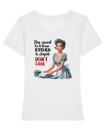 pentru soție cu atitudine - The secret to a clean kitchen Tricou mânecă scurtă guler larg fitted Damă Expresser
