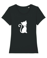 Pisica eleganta Tricou mânecă scurtă guler larg fitted Damă Expresser