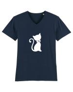 Pisica eleganta Tricou mânecă scurtă guler V Bărbat Presenter