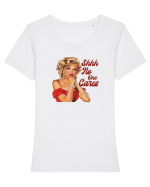 pentru femei cu atitudine - Shhh - no one cares Tricou mânecă scurtă guler larg fitted Damă Expresser