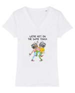 We're not on the same track Tricou mânecă scurtă guler V Damă Evoker