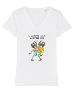 Nu suntem pe aceeași lungime de undă Tricou mânecă scurtă guler V Damă Evoker