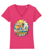 Costinesti Litoral 2024 - tricou numa' bun de luat la plaja Tricou mânecă scurtă guler V Damă Evoker
