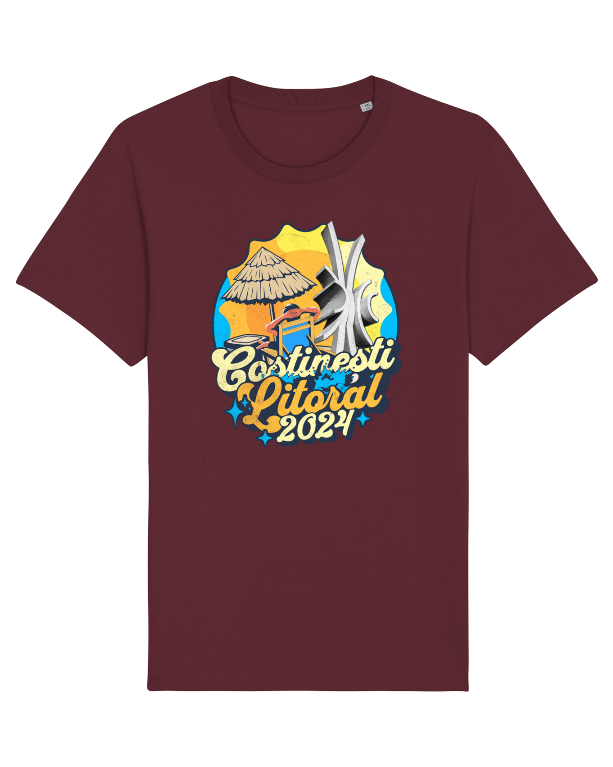 Tricou mânecă scurtă Unisex Rocker Burgundy