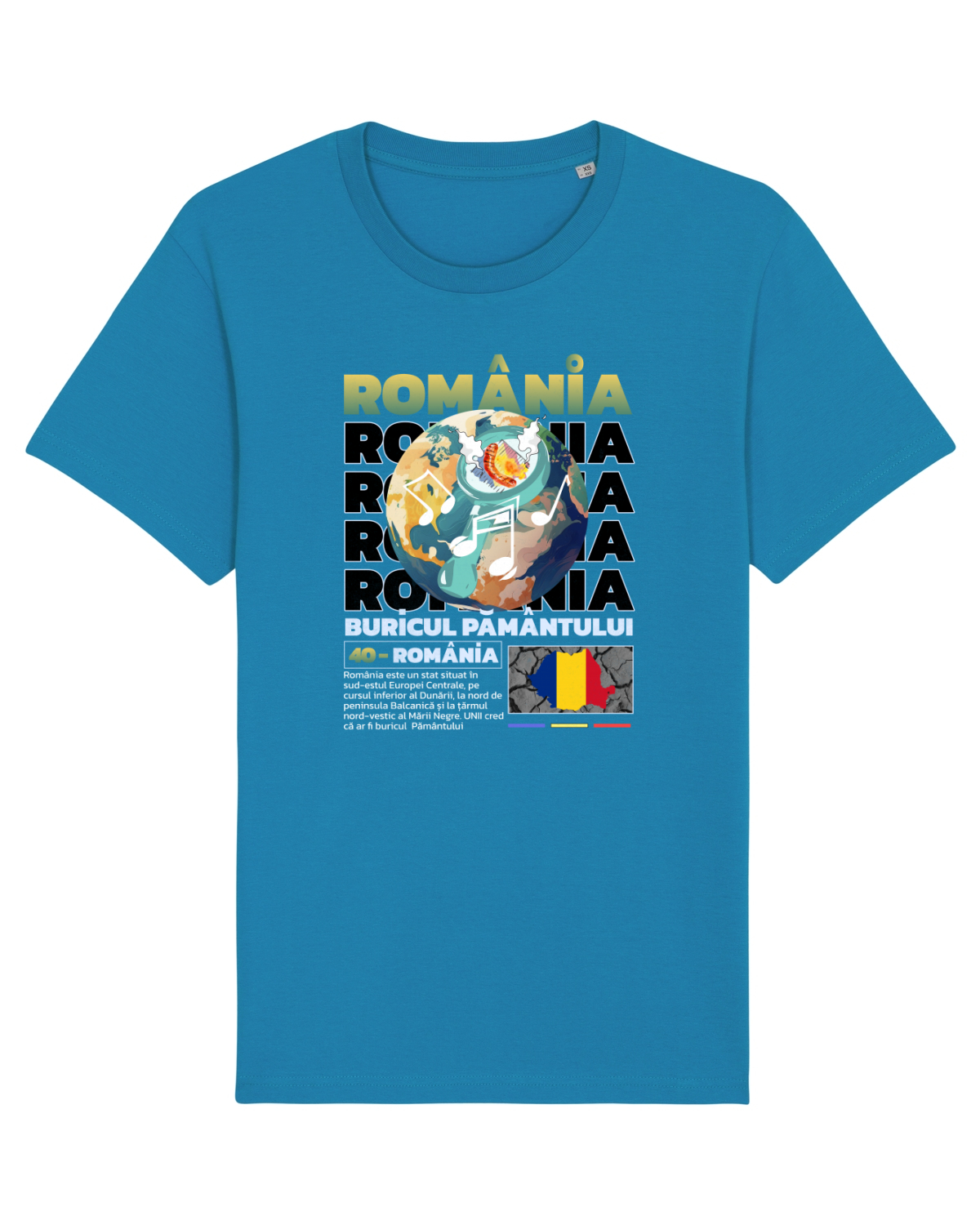 Tricou mânecă scurtă Unisex Rocker Azur