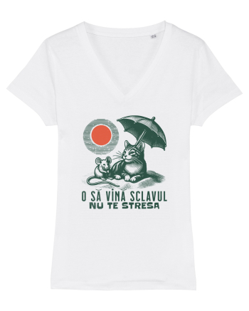Tricou de vara cu pisici White