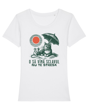 Tricou de vara cu pisici White