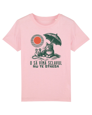 Tricou de vara cu pisici Cotton Pink