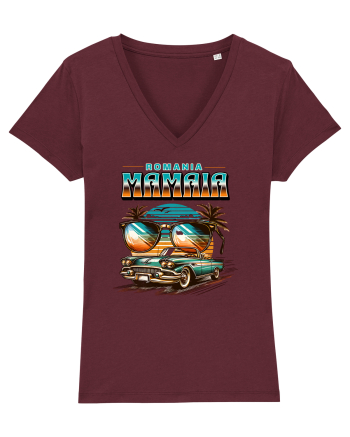 Romania Mamaia - Un tricou de vara, de plaja, de party Burgundy