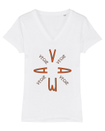 V A M A  Tricou mânecă scurtă guler V Damă Evoker