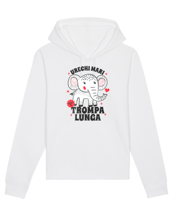 Tricou cu elefant - urechi mari, trompa lunga White