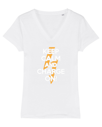 Keep calm and Charge on White
