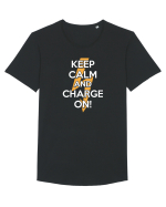 Keep calm and Charge on Tricou mânecă scurtă guler larg Bărbat Skater