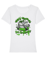Viata riscanta de crocodil - un design de vara, de piscina, de plaja Tricou mânecă scurtă guler larg fitted Damă Expresser