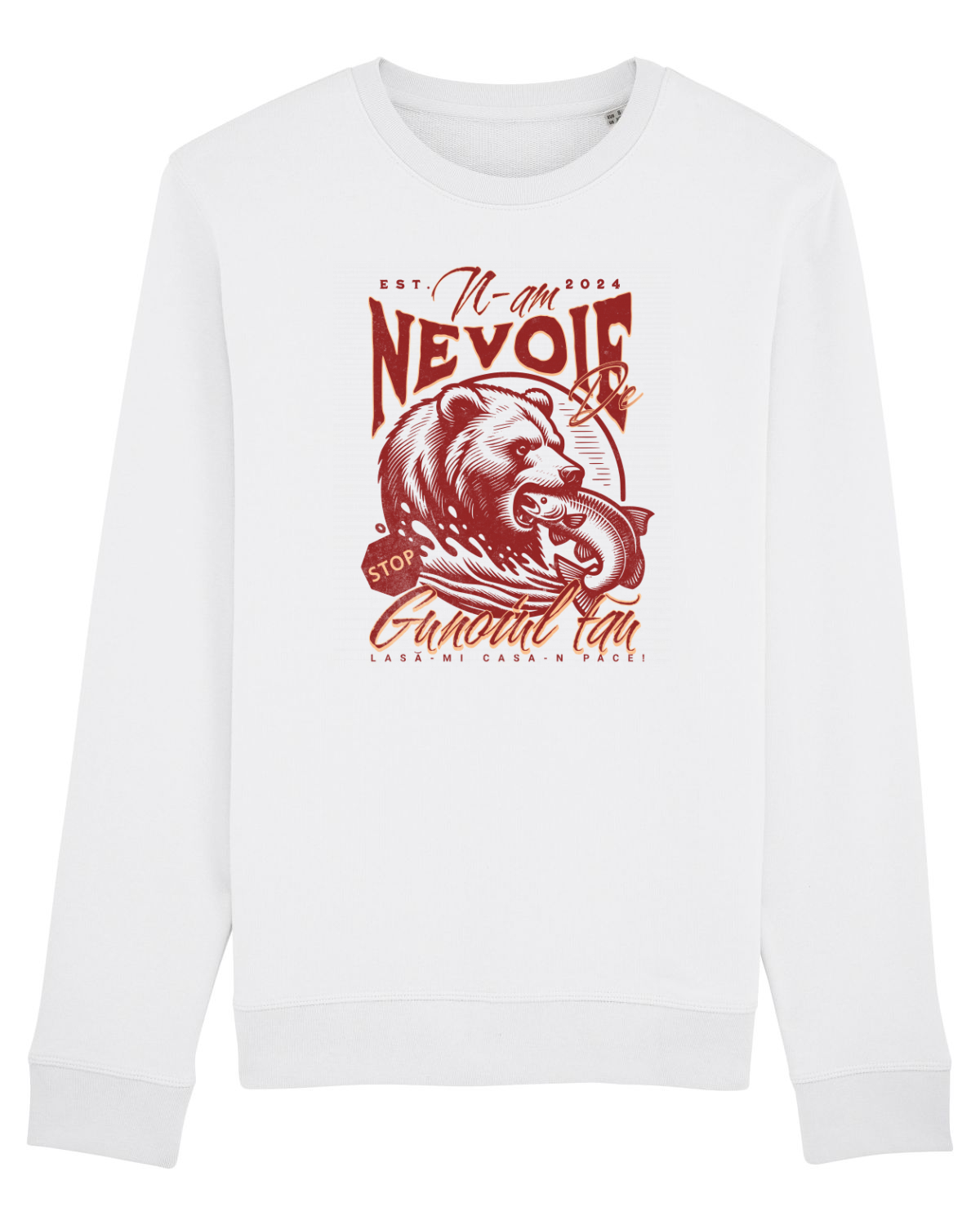 Bluză mânecă lungă Unisex Rise White