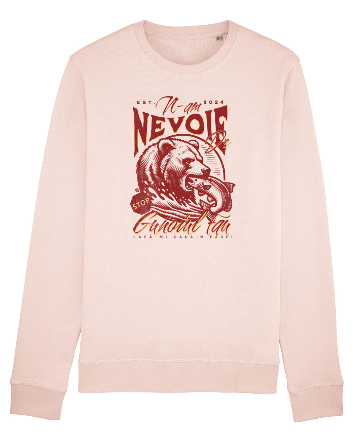 Bluză mânecă lungă Unisex Rise Candy Pink