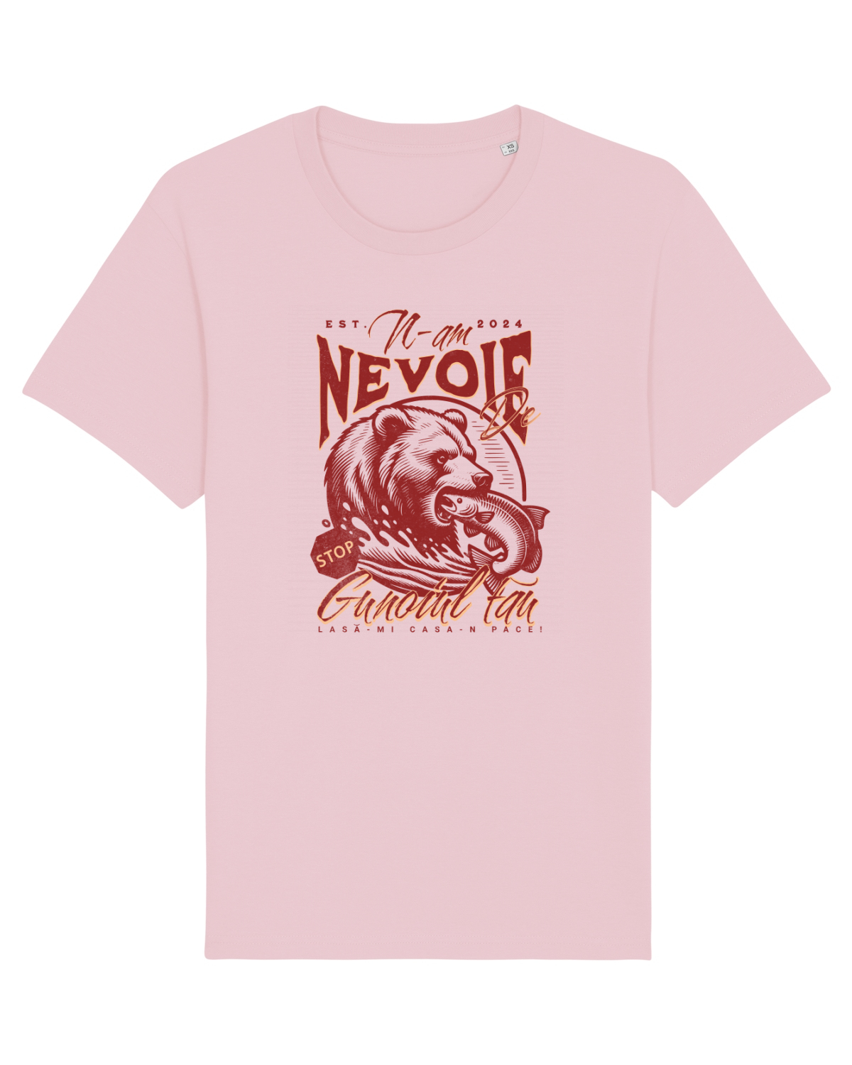 Tricou mânecă scurtă Unisex Rocker Cotton Pink