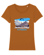 Paragliding is freedom Tricou mânecă scurtă guler larg fitted Damă Expresser