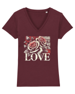 Love roses Tricou mânecă scurtă guler V Damă Evoker