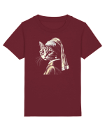 Pisica cu cercei de perla Tricou mânecă scurtă  Copii Mini Creator