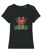 Nerd Royalty Tricou mânecă scurtă guler larg fitted Damă Expresser