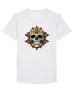 Mandala Skull Tricou mânecă scurtă guler larg Bărbat Skater
