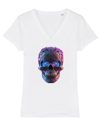 Mandala Skull 3D White