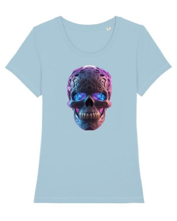 Mandala Skull 3D Sky Blue