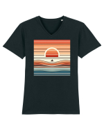 Soare dupa nori in culori Tricou mânecă scurtă guler V Bărbat Presenter