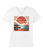Sunset - soare dupa nori pufosi Tricou mânecă scurtă guler V Bărbat Presenter